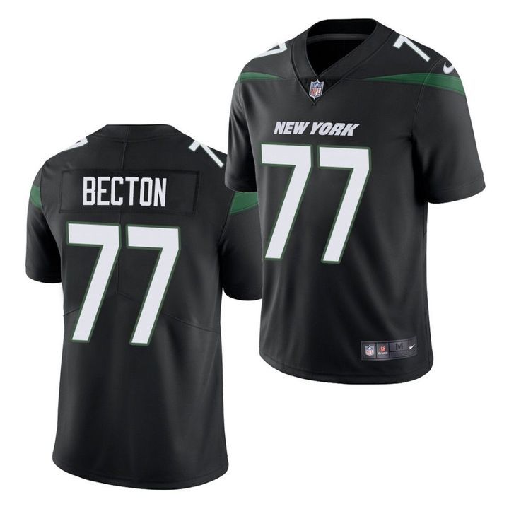 Men New York Jets #77 Mekhi Becton Nike Black Vapor Limited NFL Jersey->new york jets->NFL Jersey